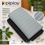 Piploy Men's Grey & Black Striped Unstitched Shirt Fabric – Classic Pinstripe Design