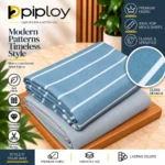 Piploy Men's Sky Blue & White Striped Unstitched Shirt Fabric
