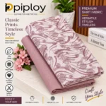Piploy Men's Dusty Pink Printed Unstitched Shirt Fabric with Matching Contrast Fabric