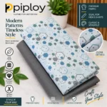 Piploy Men's White Geometric Printed Unstitched Shirt Fabric with Grey Contrast