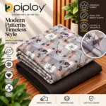 Piploy Men's Grey & Blush Floral Geometric Unstitched Shirt Fabric
