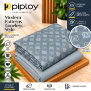 Piploy Men's Grey Geometric Print Unstitched Shirt Fabric