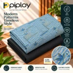 Piploy Men's Light Blue Abstract Printed Unstitched Shirt Fabric