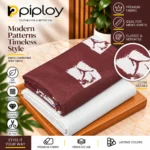Piploy Men's Maroon & White Abstract Print Unstitched Shirt Fabric
