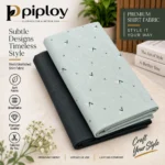 Piploy Men's Mint Green Geometric Print Unstitched Shirt Fabric with Charcoal Grey Fabric