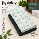 Piploy Men's Mint Green Multicolor Geometric Print Unstitched Shirt Fabric