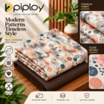 Piploy Men's Cream Multicolor Abstract Printed Unstitched Shirt Fabric