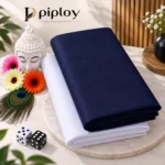 Piploy Men's Navy Blue & White Unstitched Shirt Fabric – Premium Solid Shirt Material