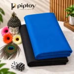Piploy Men's Royal Blue & Black Solid Unstitched Shirt Fabric