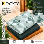 Piploy Men's Sage Green Geometric Triangle Printed Unstitched Shirt Fabric