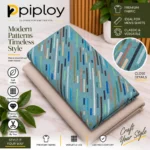 Piploy Men's Teal Blue Multicolor Printed Unstitched Shirt Fabric