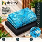 Piploy Men's Turquoise Blue Paisley Printed Unstitched Shirt Fabric